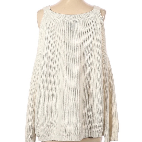 Jamison Cold Shoulder Knit White Sweater Small - Picture 7 of 7